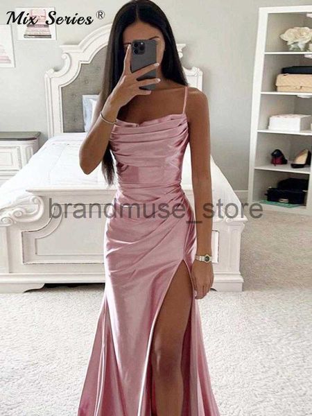 

basic casual dresses solid satin backless side split maxi dress women 2023 summer slim off shoulder ruched bodycon female party evening dres, Black;gray