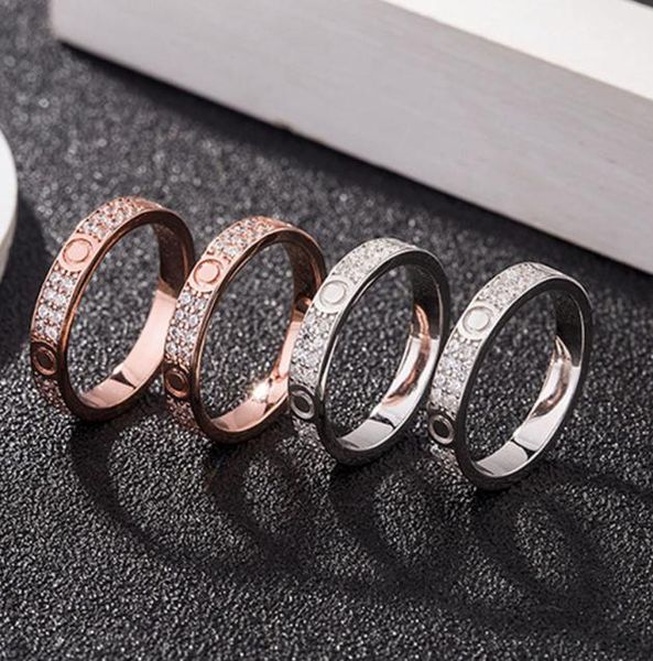 

2022 lovers diamond screw ring womens stainless steel zircon jewelry gifts for woman accessories whole7455403, Silver