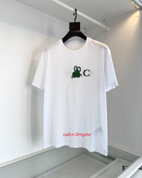 

23ss designer men's t-shirt early spring new high grade cotton printed t-shirt round neck panel pullover short sleeve size m- black, Black;brown