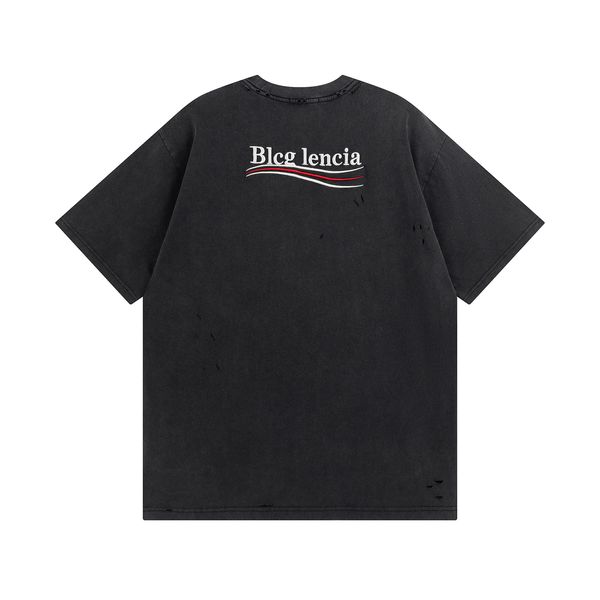

blcg lencia 2023 summer new 250g 100% cotton fabric t-shirt men print color drop sleeve loose tshirts oversize 2023299, White;black