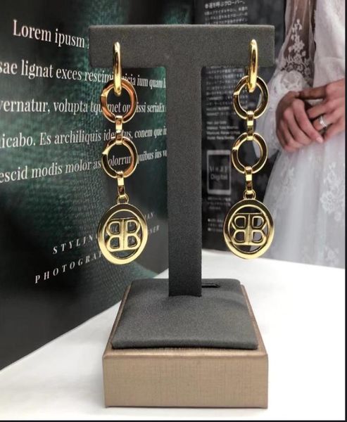 

simplicity designer jewelry earring studs brand b letters women039s long earring hoops classic christmas gift9865479, Golden;silver