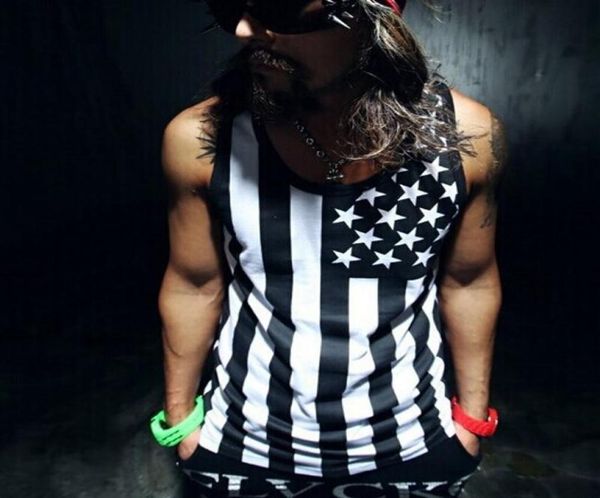 

whole 2017 new fashion leisure print men039s tank sportive breathable summer men039s vest fitness workout men0391914831, White;black