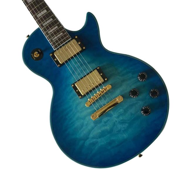 

upgrade tune-o-matic bridge tiger flame guitar ebony binding electric guitar