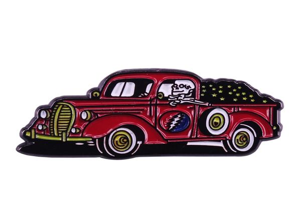 

grateful dead skull truck brooch jerry garcia band pin0123221369, Gray