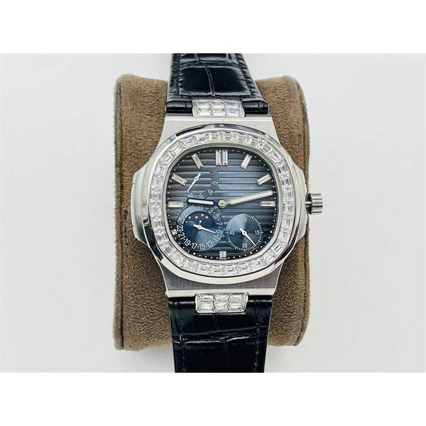 

diamond p classical a sport t luxury e elegant k 40mm ultra thin wrist watches 5712 5724 3k zf ppf factory cal.240 iced out watch for men &, Slivery;brown