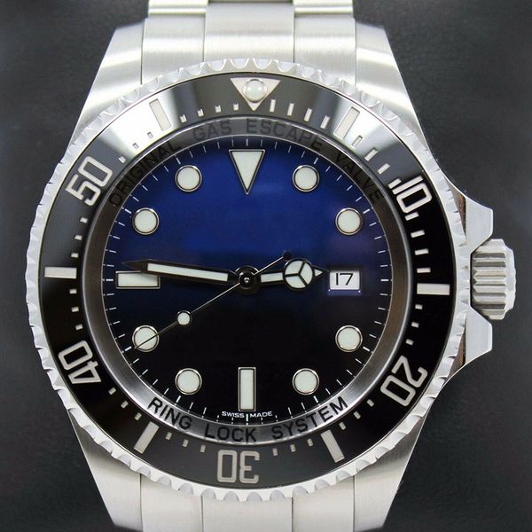 

qc check luxury 3135 automatic movement 116660 blso james cameron black blue box papers mint sapphire men's watch watches, Slivery;brown