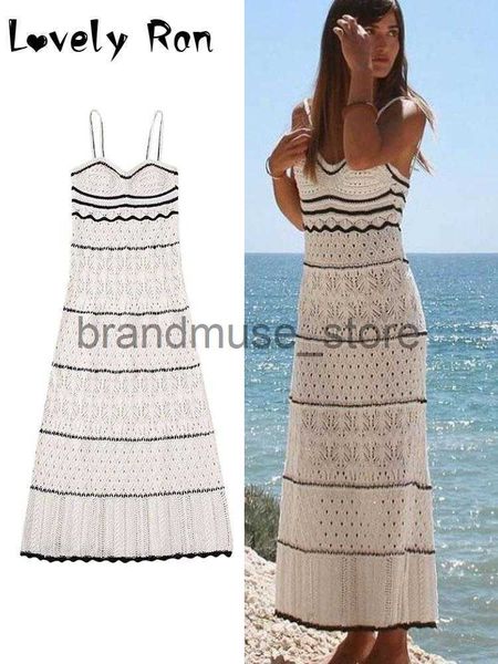 

basic casual dresses 2023 hook flower hollow knitted beach dress for women summer fashion sleeveless hollow maxi sling dress female midi dre, Black;gray