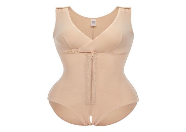 

women039s shapers full body shaper fajas colombianas seamless waist slimmer clip zip shapewear firm tummy control bodysuit pl8971311, Black;white