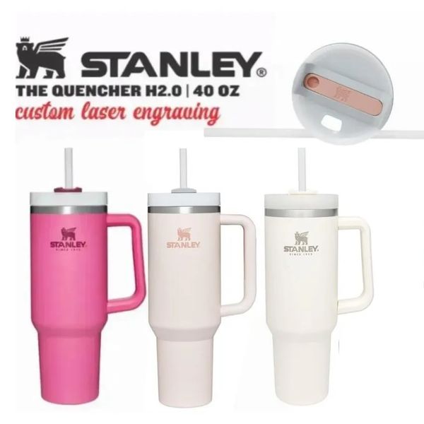 

dhl fast stock stanley pink 40oz tumblers with handle insulated tumblers h2.0 adventure water bottles lid straw stainless steel coffee termo