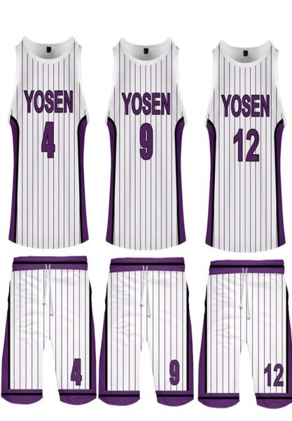 

anime kuroko no basuke basket yosen school uniform murasakibara atsushi jersey sportswear men t shirt shorts set cosplay costume5934807, Black