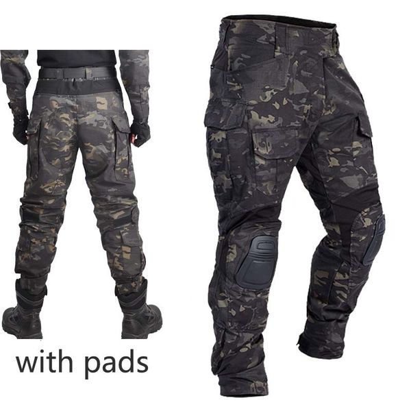 

men's pants men military tactical pants airsoft army camo pants combat pant safari multi pockets paintball airsoft work hunting clothes, Black
