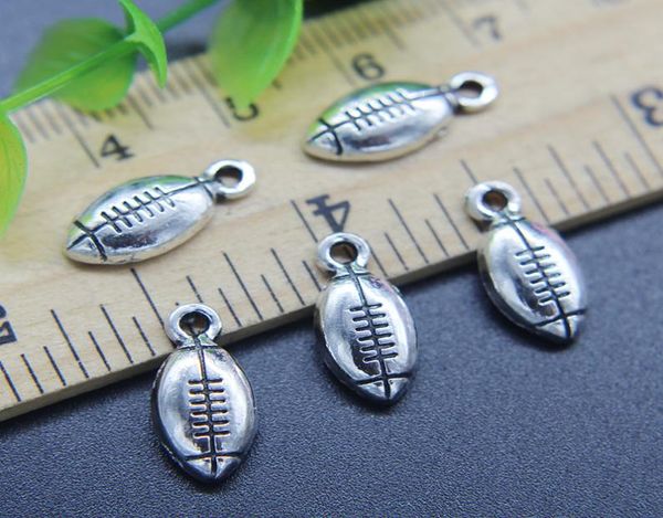 

100pcs mini rugby football alloy charms pendant retro jewelry making diy keychain ancient silver pendant for bracelet earrings 152485091, Bronze;silver