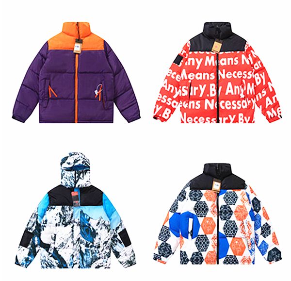 

mens stylist coat winter jacket fashion face men women overcoat jackets with zippers down coat womens outerwear causal hip hop street coat, Black