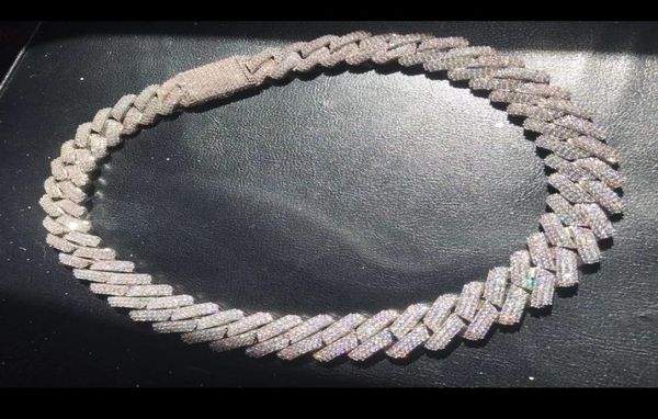 

chokers big heavy hip hop ice men boy jewelry micro pave cz rose gold two tone color rock punk ice out cuban chain necklace 19mm 21407115, Golden;silver