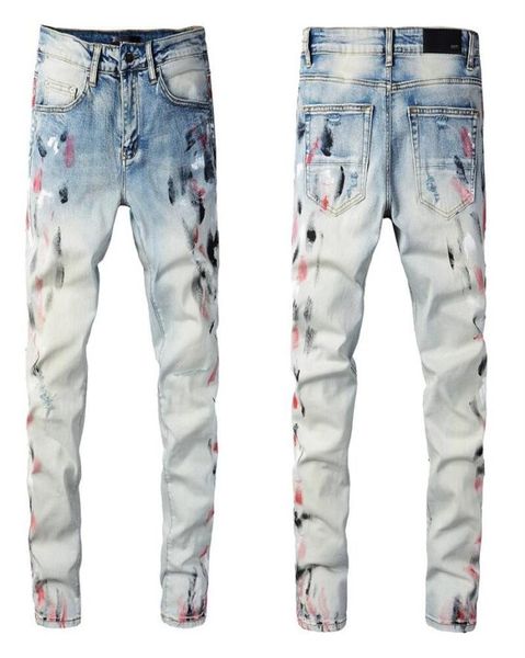 

clothing jeans men women t shirts panther print army green long distrressed cotton rabbit sticker embroidery slim denim straight b8478932, Blue