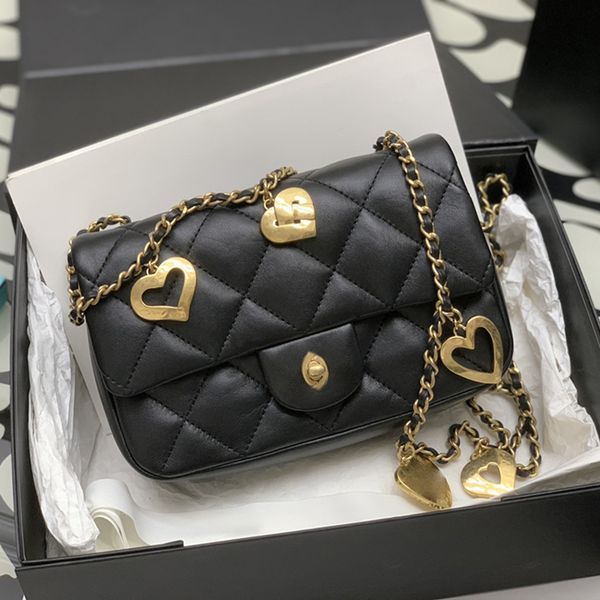 

designer bag lady shoulder bag luxury chain bag 19cm genuine leather flap bag delicate knockoff super_bagss with box yc135