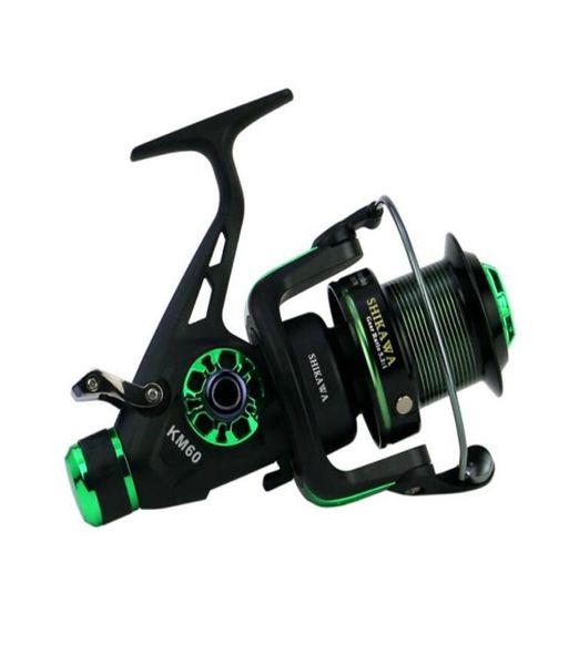 

double brake design fishing reel front and rear drag reels km5060 super strong carp nemesis feeder spinning wheel baitcasting9490604
