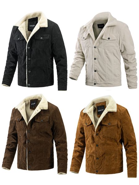 

men's jean jackets autumn and winter style vintage lapel thickened corduroy men's jacket coat m-3xl jjlh6zh68, Black;brown