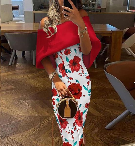 

elegant evening dresses for women floral off shoulder bodycon midi party wedding dress vestidos sexys mujer autumn clothing2162731, Black;gray