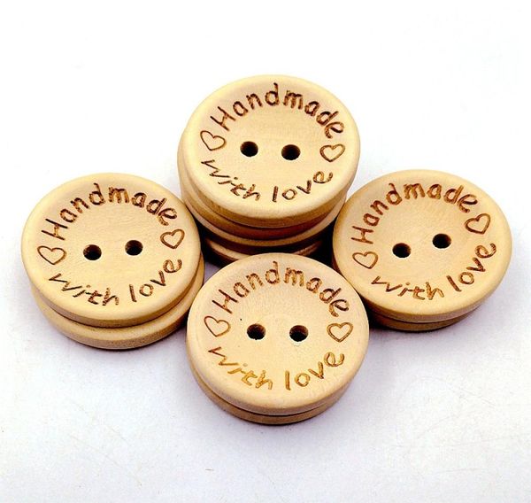 

15mm wooden buttons 2 holes round love heart for handmade gift box scrapbook craft party decoration diy favor sewing accessories3756074, Black