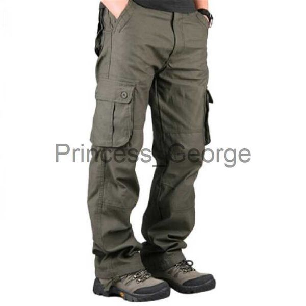 

others apparel men's cargo pants casual multi pockets military tactical pants men outerwear work straight slacks long trousers for men, Black;white