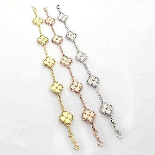 

designer link chain bracelet cleef clover womens fashion 18k gold bracelets jewelry u6 1 133333111, Golden;silver