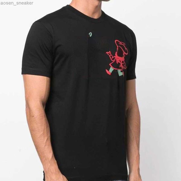 

cotton t-shirt comic print sweatshirt short-sleeve pullover men and women t-shirt round neck high street breathable casual shirts, White;black