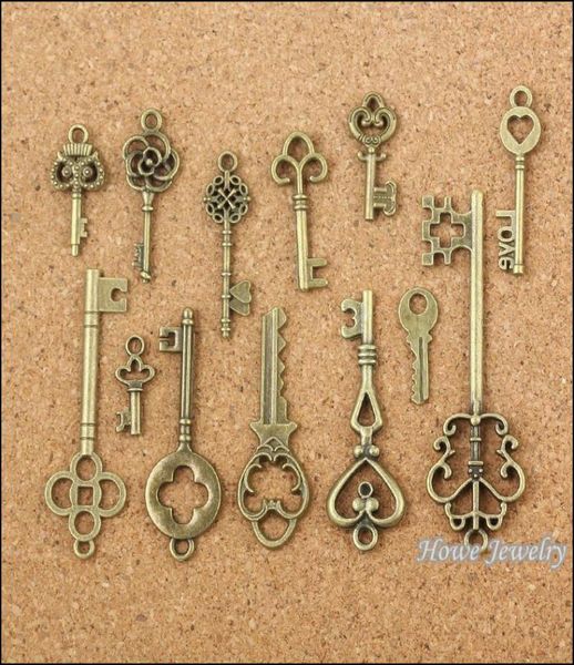 

whole 39 pcs vintage charms mixed keys pendant antique bronze fit bracelets necklace diy metal jewelry making 100116680135, Silver