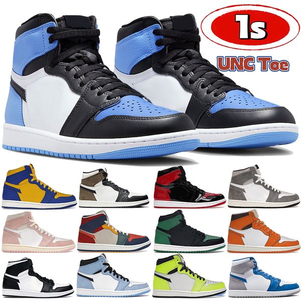 

unc toe jumpman 1 og 1s basketball shoes mens washed black reverse laney university true blue se space jam bred patent dark mocha men women