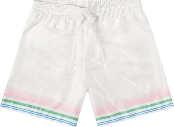 

22s table tennis printed gradient silk shorts men and women fashion designer sets hawaiian casual shorts summer beach s7735565, White;black