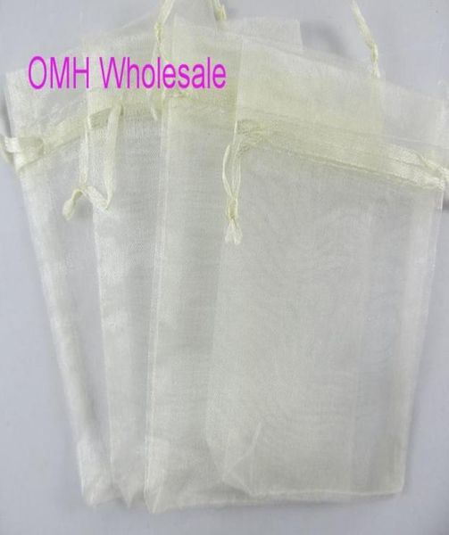 

omh whole 100pcs 10x12cm 25 color purple red mixed nice chinese voile christmas wedding gift bag organza bags jewlery gift pou7042208, Pink;blue