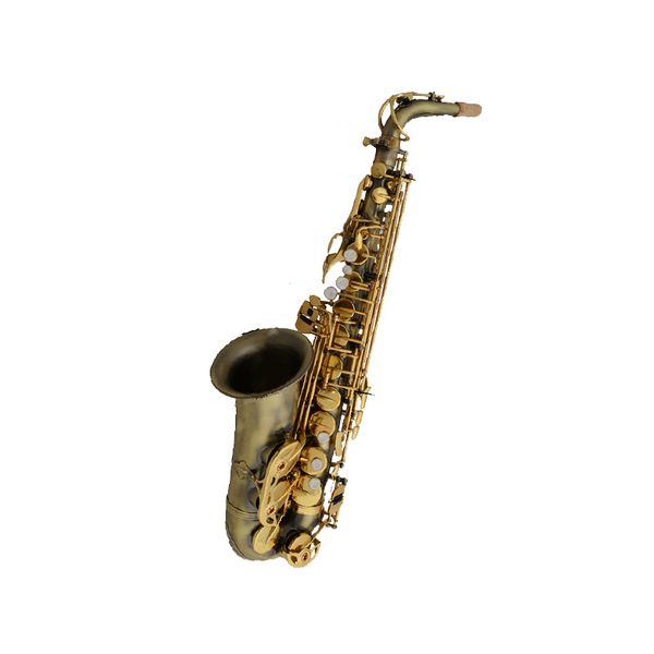 

advanced professional alto eb with antique brass body and gold keys saxophone sax
