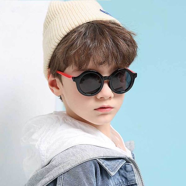 

sunglasses kids tac polarized sunglasses for 3-8 years boys girls round glasses silicone flexible safe frame sport outdoor uv400 shade 23071, Blue