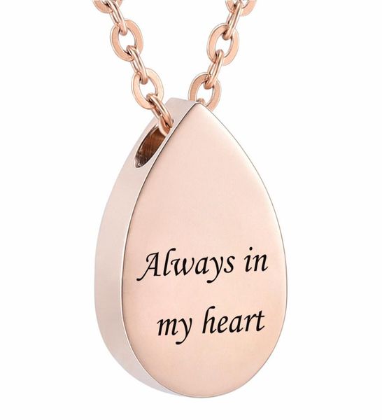 

stainless steel water droplets urn necklace cremation urn pendant heart memorial keepsake jewelry with filler kit9994185, Silver