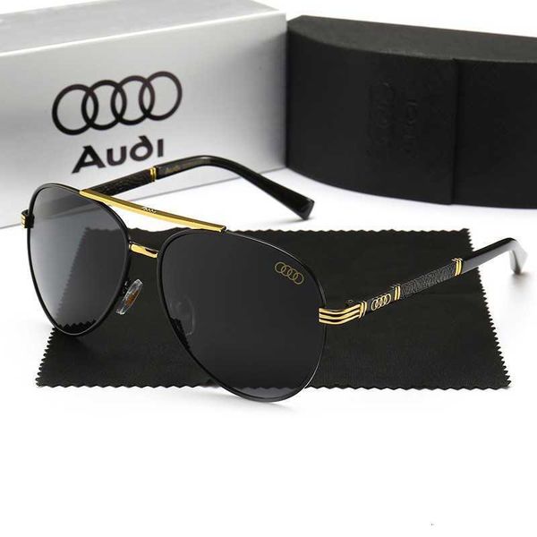 

fashion audi sunglasses men's polarized new fashion driver's driving glasses 501 toad mirror 4s store with logo box, White;black