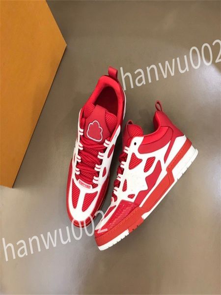 

2023 designer flat sneaker trainer casual shoes leather white letter overlays fashion platform mens womens low sneakers rd230601, Black