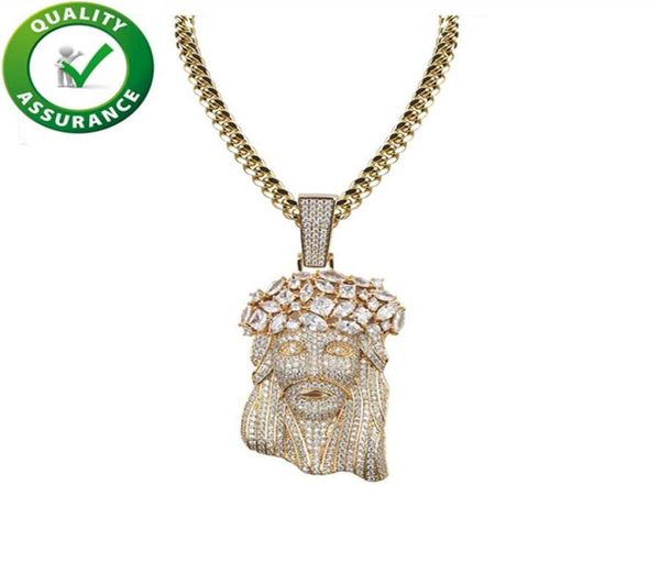 

jesus piece pendant hip hop jewelry mens gold chain pendants luxury designer necklace statement rapper jewellery diamond hiphop cu4093206, Silver