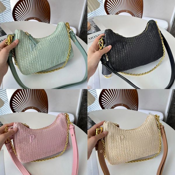 

straw raffias celiny evening bag triangle luxury womens men summer hand bag shoulder totes purse weave city designer bags cross body beach t