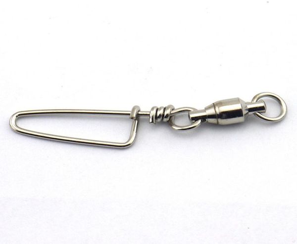 

10pcslot stainless steel ball bearing fishing swivels snap size 05 rolling sea fishing swivels snaps connector3388136