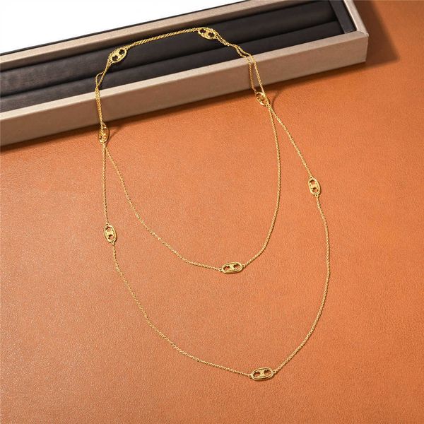 

fashionable new ce triumphal arch series hollow long small luxury simple and elegant versatile necklace for women, Silver