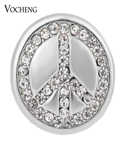 

vocheng noosa ginger snaps studded bling crystal peace sign 18mm button jewelry vn13383546254