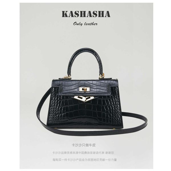 

original wholesale h home kelys tote bags online shop patent leather shiny crocodile pattern bag women's 2023 new small cross body hand