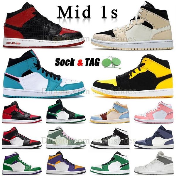 

jumpman 1 mid valentine's day 2023 1s basketball shoes barely orange bred south beach yellow toe mens womens sneakers space jam taxi di