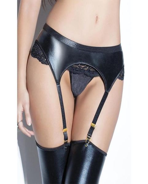 

suspenders women women garter belt for stocking faux leather black high wasit lace stitching porte jarretelle femme ps51514628278, Black;white