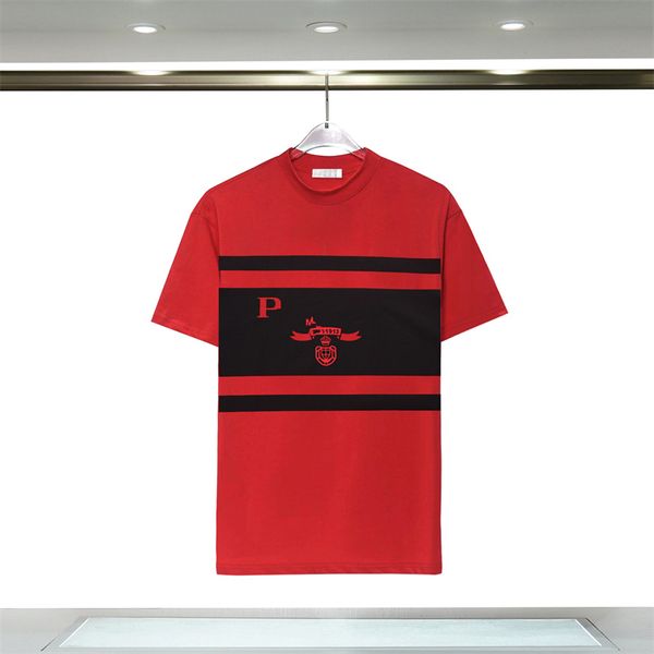 

summer new men's t-shirt high-end printed geometric pattern round neck short sleeve t-shirt elite white-collar workers love handsome su, White;black