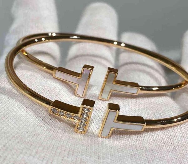 

designer design double t version family039s same serling silver double open bracele leer ne friillaria inlaid diam7046780