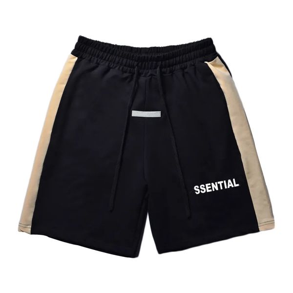 

double line ess tide brand splicing port wind sports high street loose oversize shorts five minute pants, White;black