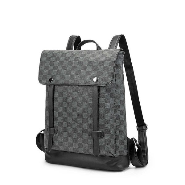

designer bags trend men's backpack lattice travel bag korean leisure college student schoolbag 230318