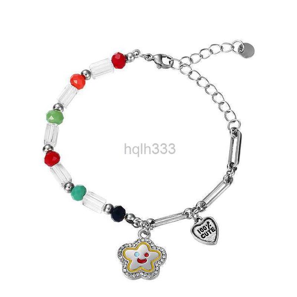 

colorful beaded dopamine necklace for women's summer light luxury and popular sweet cool collar chain for women's jewelry chain ac, Silver