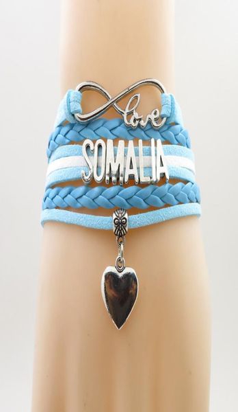 

infinity love somalia bracelet heart charm somalia national flag bracelets bangles for woman and man jewelry3765355, Golden;silver